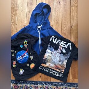 Boys 3-Piece NASA Space Bundle - Hoodie & T-Shirts - Sizes 5/6 & XS